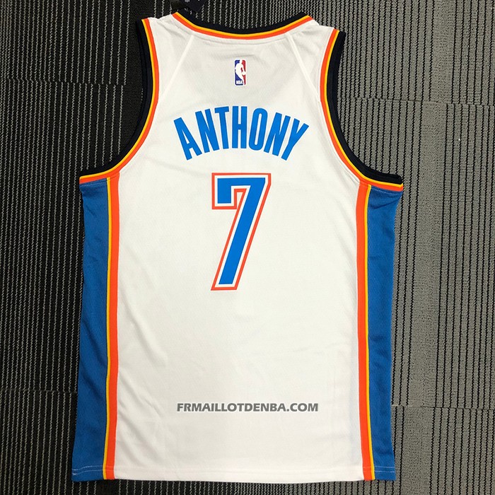 Maillot Oklahoma City Thunder Carmelo Anthony NO 7 Association Blanc